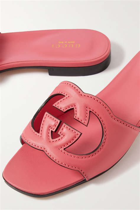 gucci leather slide with snake|Gucci cutout slides.